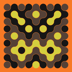 Multicolor truchet tiling connections illustration