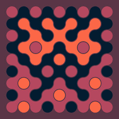 Multicolor truchet tiling connections illustration