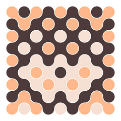 Multicolor truchet tiling connections illustration