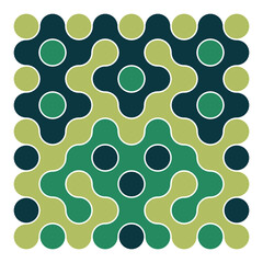 Multicolor truchet tiling connections illustration