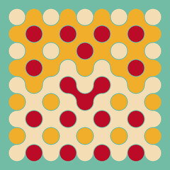 Multicolor truchet tiling connections illustration