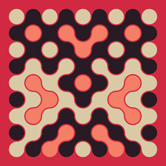 Multicolor truchet tiling connections illustration