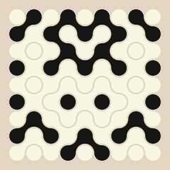 Multicolor truchet tiling connections illustration