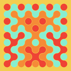 Multicolor truchet tiling connections illustration