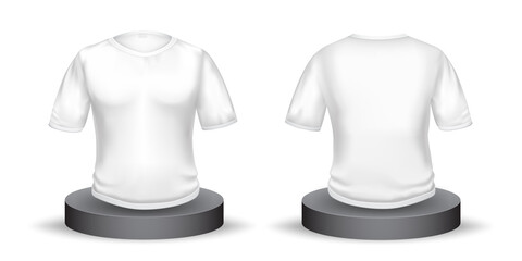 white t-shirt empty layout template for prints