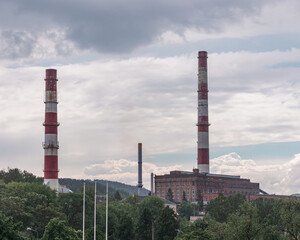 Fototapeta na wymiar electricity plant in the city