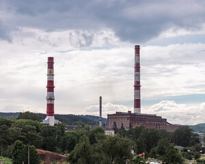 Fototapeta na wymiar electricity plant in the city