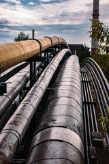 industrial plant pipes in the city