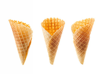 ice cream cones isolated on a white background