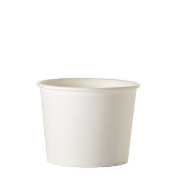 White ice cream paper cup isolated on white