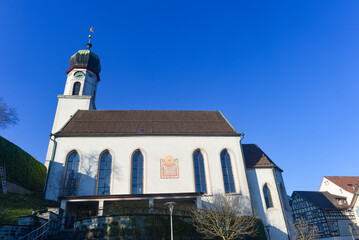 Reformierte Kirche in Rheineck,  Kanton St. Gallen in der Ostschweiz  