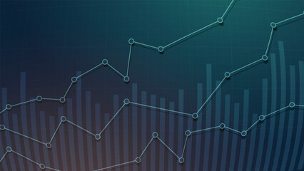 Stock chart or graph. Financial chart or graph