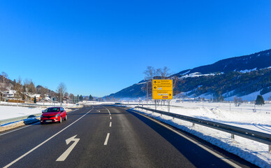 Bundesstraße 308 zwischen Oberstaufen und Immenstadt im Allgäu