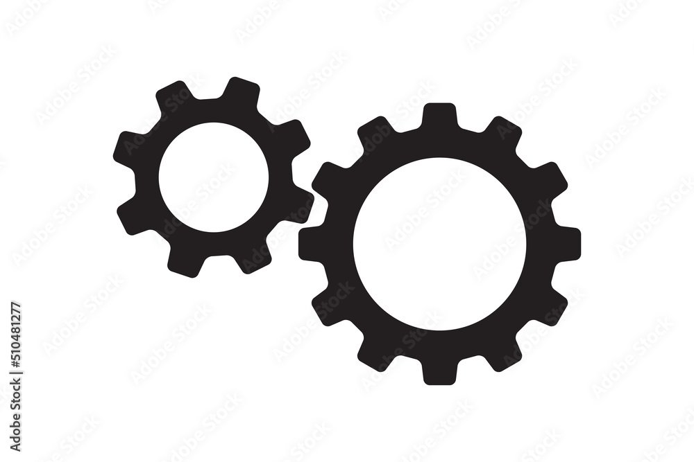 Aufkleber setting icon vector with work cog gear element. cogweel mechanism symbol.
