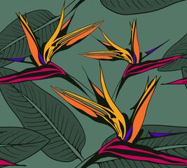 Fototapety  Flower pattern seamless vector background. Floral design illustration for textile or wallpaper.