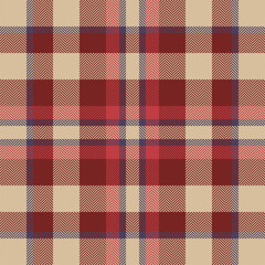 Plaid check pattern. Seamless fabric texture. Tartan textile print.
