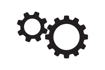 Setting icon vector with work cog gear element. Cogweel mechanism symbol.