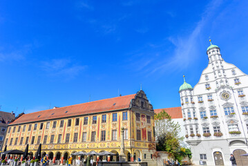 Fototapeta premium Marktplatz mit Rathaus (Memmingen)