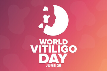 World Vitiligo Day. June 25. Holiday concept. Template for background, banner, card, poster with text inscription. Vector EPS10 illustration.