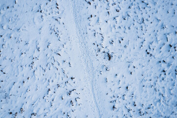 Winter footpath from above