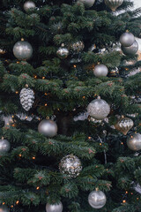 Obraz na płótnie Canvas Christmas tree decorations from close up theme wallpaper background 
