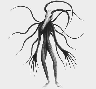 Dark fantasy concept, horror alien, devil, demon illustration, diablo artwork 