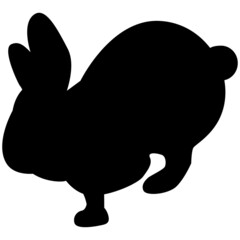 うさぎのシルエットのイラスト素材　影　ベクター