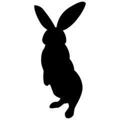 うさぎのシルエットのイラスト素材　影　ベクター