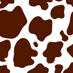 Patron vectorial de vaca o de chocolate color café con fondo color blanco