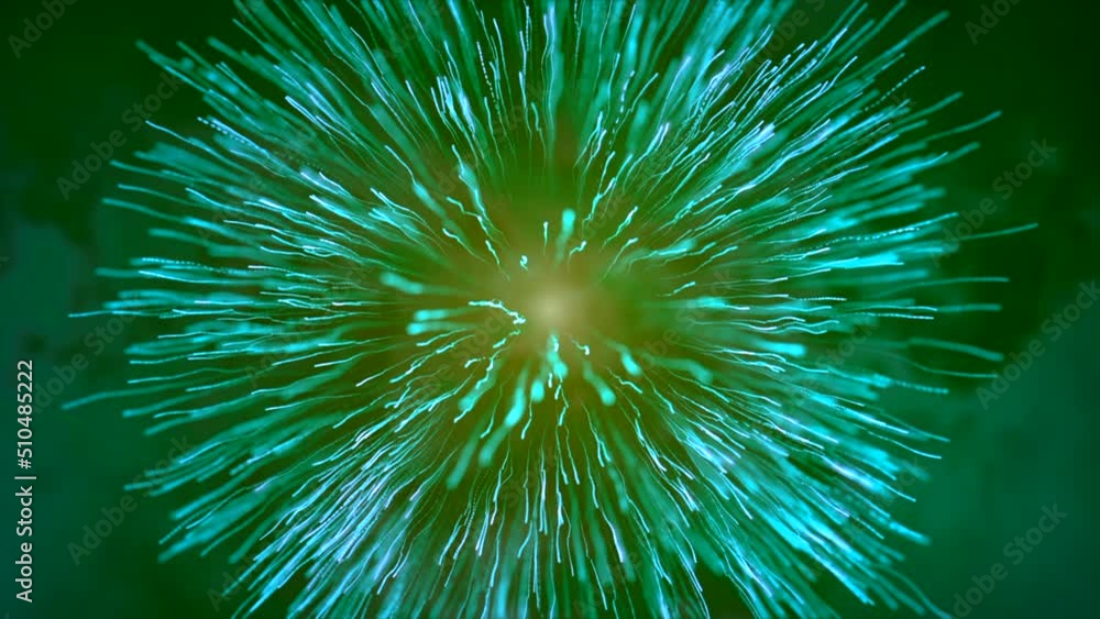 Poster bright flashes of energy with particles and light. motion. cosmic explosion of star with rays and ne