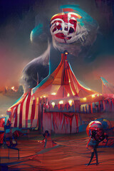 scary  circus in town  abstract digital art © Coka