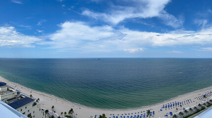 The beach at Ft. Lauderdale, Florida on a sunny summer day.