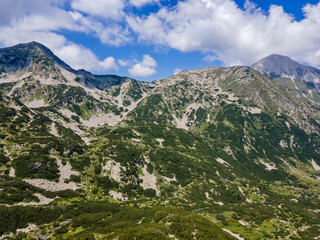 Obraz premium Amazing Aerial view Pirin Mountain near Vihren hut, Bulgaria