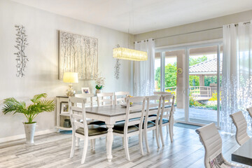 white dining room 