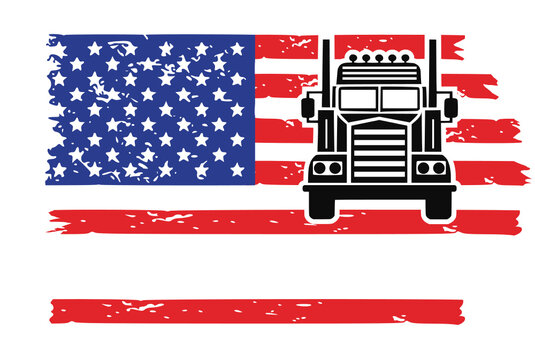 semi truck flag svg, semi truck Name svg, truck driver svg, truck clipart, trucker svg, big truck svg, SEMI TRUC split name frame svg, usa

