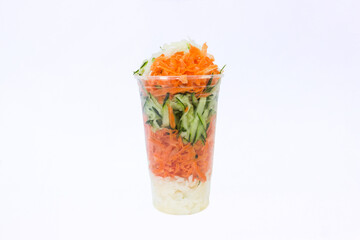 Fruta picada en vaso grande 