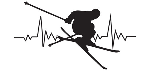 Heartbeat Skiing SVG, ski svg pnh, skiing svg png, ski heartbeat ekg svg, Adventure snowboard svg, skier heartbeat svg, winter svg png

