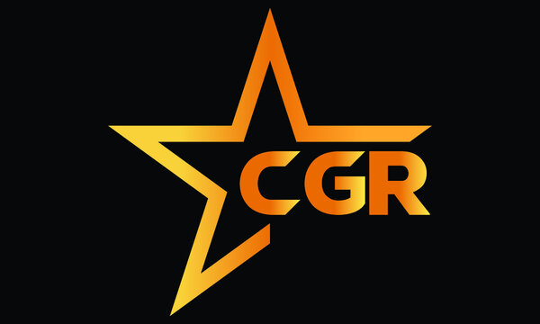 CGR golden luxury star icon three letter logo design vector template. royal logo | luxury logo | jewelry logo | premium logo | iconic logo | Victoria logo |