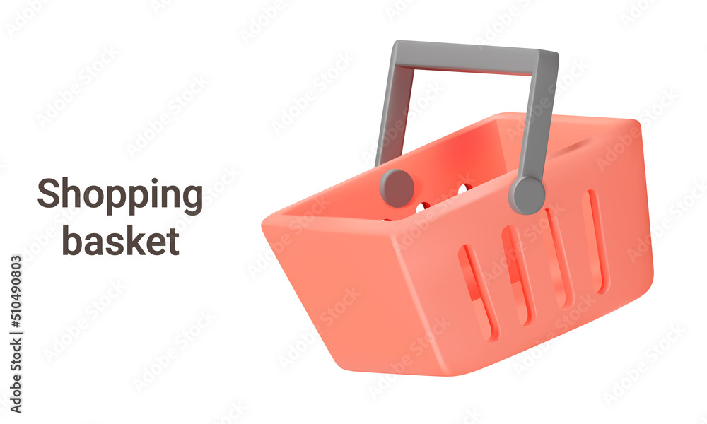 Poster shopping basket. isolated 3d object on a transparent background