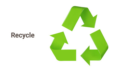 Recycle. Isolated 3d object on a transparent background