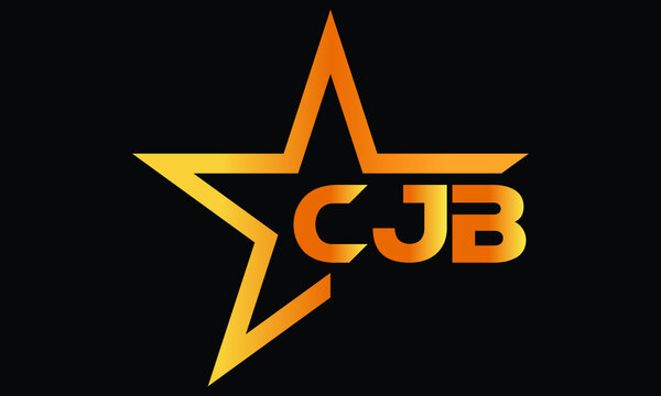 CJB golden luxury star icon three letter logo design vector template. royal logo | luxury logo | jewelry logo | premium logo | iconic logo | Victoria logo |