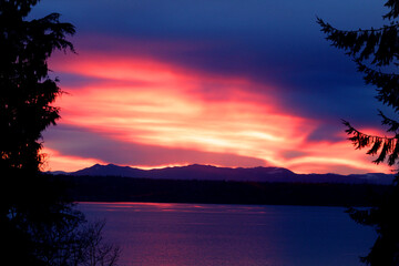 sunrise over Pudget Sound