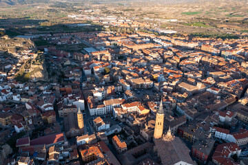 Aerial view on the city Calatayud, Zaragoza, Spain