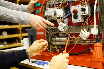 electrician working on a computer