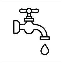 Water tap vector icon Dripping tap with drop icon for web, mobile and infographics. vector illustration on white background