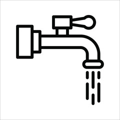 Water tap vector icon Dripping tap with drop icon for web, mobile and infographics. vector illustration on white background