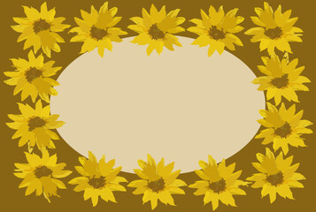 frame of yellow sunflowers