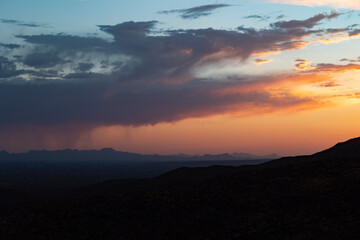 sunset over the mountains