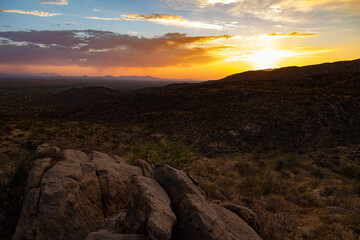 sunset over the mountains