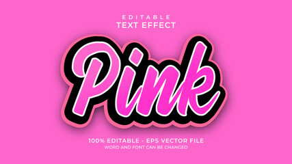 Editable text effect - pink style